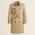 Classic Beige Cotton-Gabardine Trench Coat on a neutral background