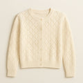 Cream Pointelle-Knit Cardigan on a neutral background