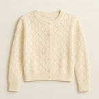 Cream Pointelle-Knit Cardigan on a neutral background